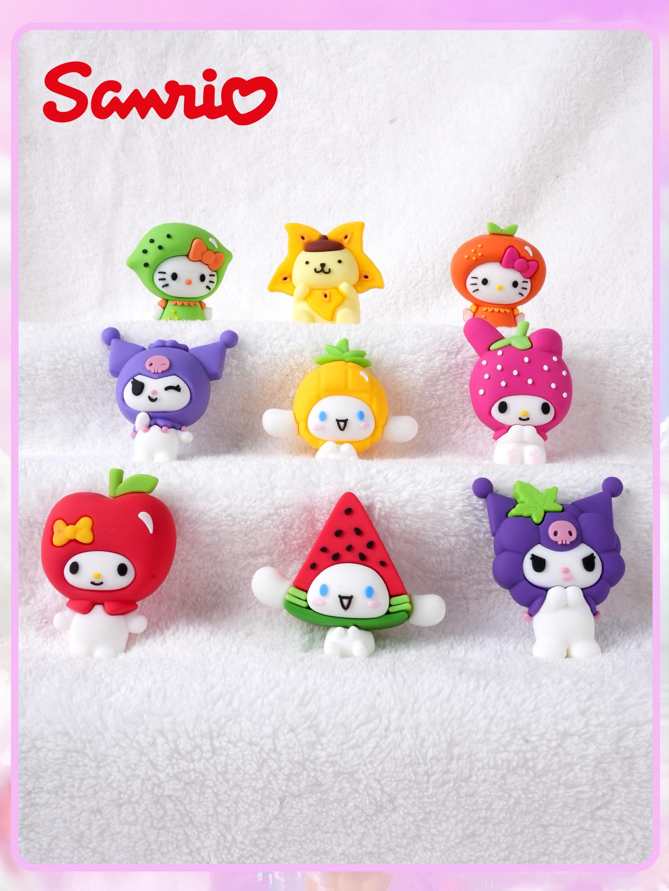 1PC Officially Sanrio Mystery Blind Box Blind Bags Cute Fruits Pattern Blind Ball A Surprise Series Random One Hello Kitty My Melody Kuromi Pompompurin Cinnamoroll 3D Anime Characters Collectible Merch Desktop Decor Christmas Gifts For Friends