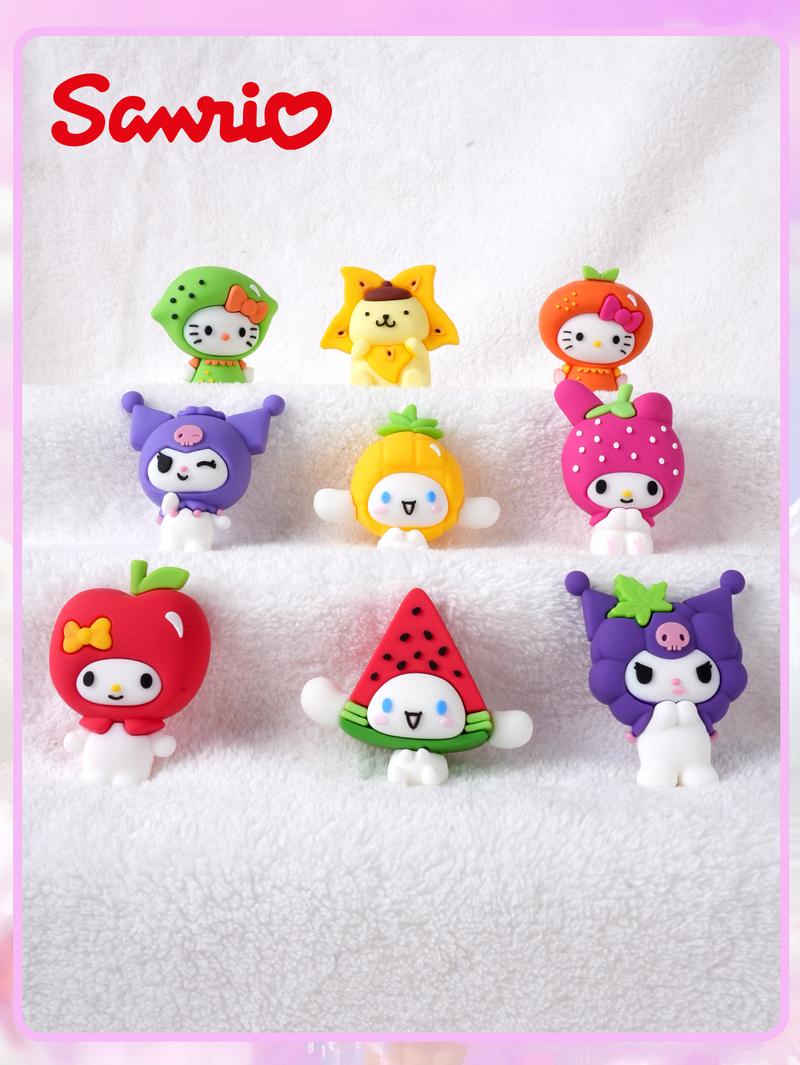 1PC Officially Sanrio Mystery Blind Box Blind Bags Cute Fruits Pattern Blind Ball A Surprise Series Random One Hello Kitty My Melody Kuromi Pompompurin Cinnamoroll 3D Anime Characters Collectible Merch Desktop Decor Christmas Gifts For Friends