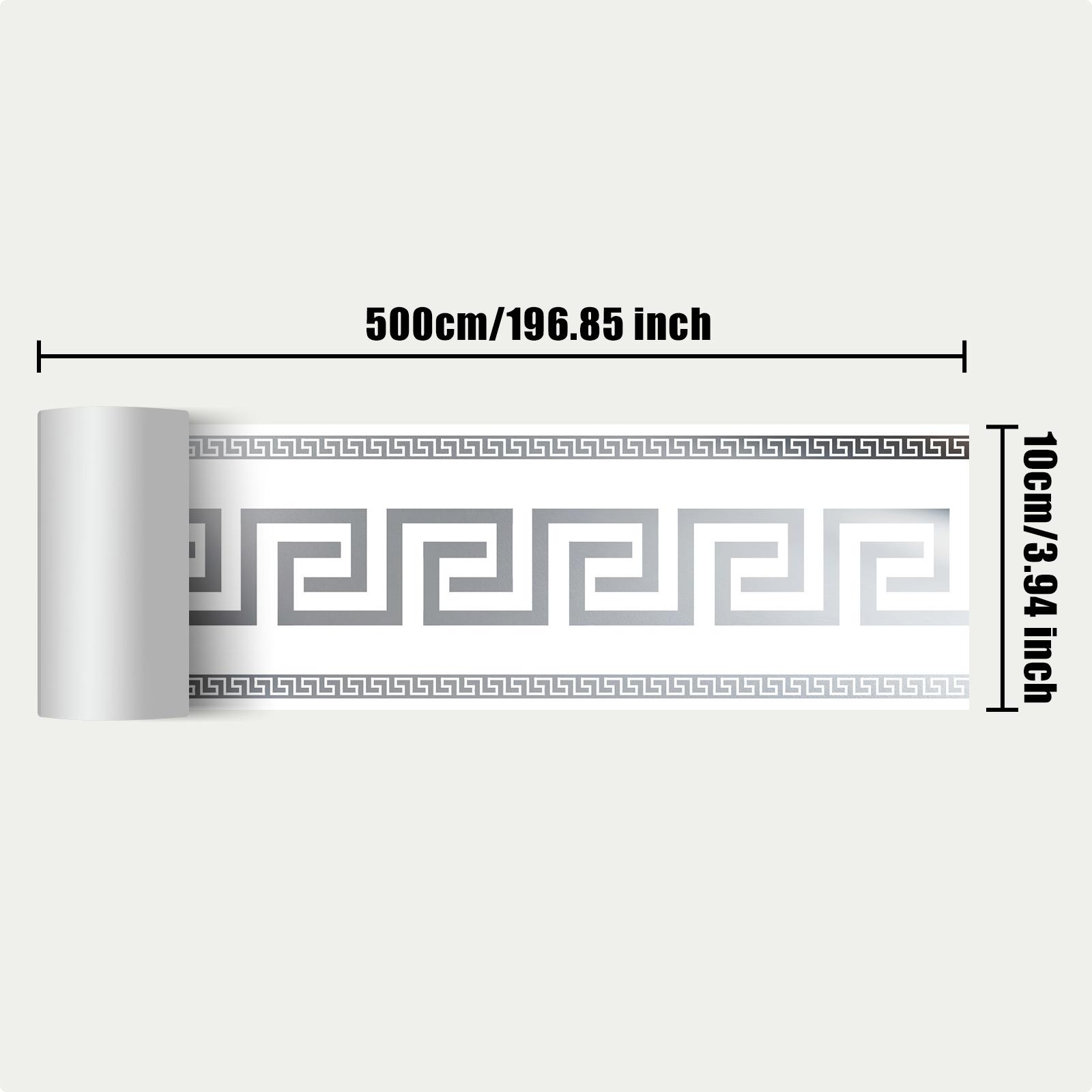 1 roll, 197 inches x 3.94 inches, large thickened version, European-style marble tile panel wallpaper, self-adhesive PVC faux brick, peel and stick, DIY removable with no residue, waterproof, wear-resistant, long-lasting