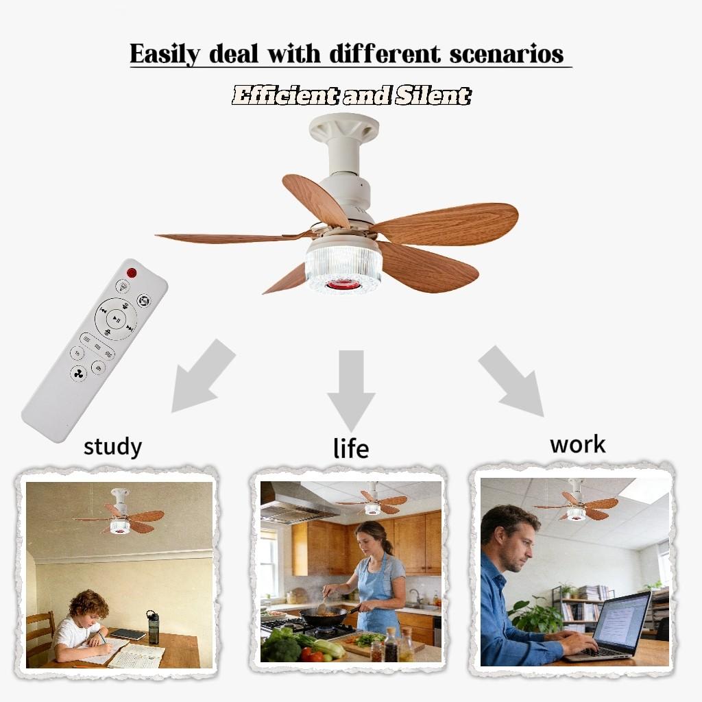 Remote Controlled RGB Ceiling Fan Light Lamp, Bluetooth-compatible Speaker, Crystal RGB Shade, Adjustable RGB Lighting, Sound Activated, Timer, 3 Adjustable Brightness Levels, Ceiling Lights