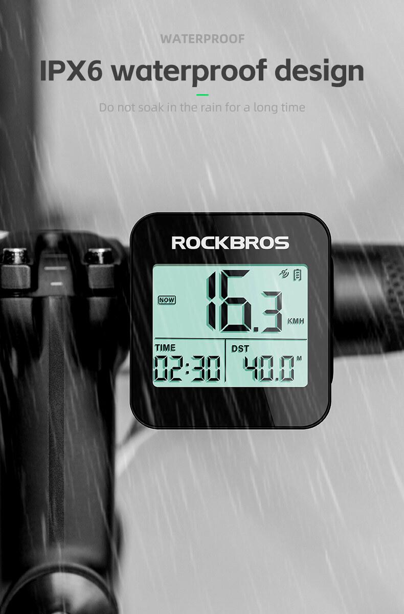 ROCKBROS GPS Bike Computer Accurate Wireless Speedometer with Backlight