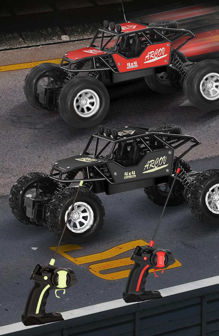 RC Off Road Car Alloy Body Remote Control Monster Truck With Elastic Shock Absorbers Rubber Tires All Terrain Waterproof RC Crawler For Sand Grass And Mountain Roads