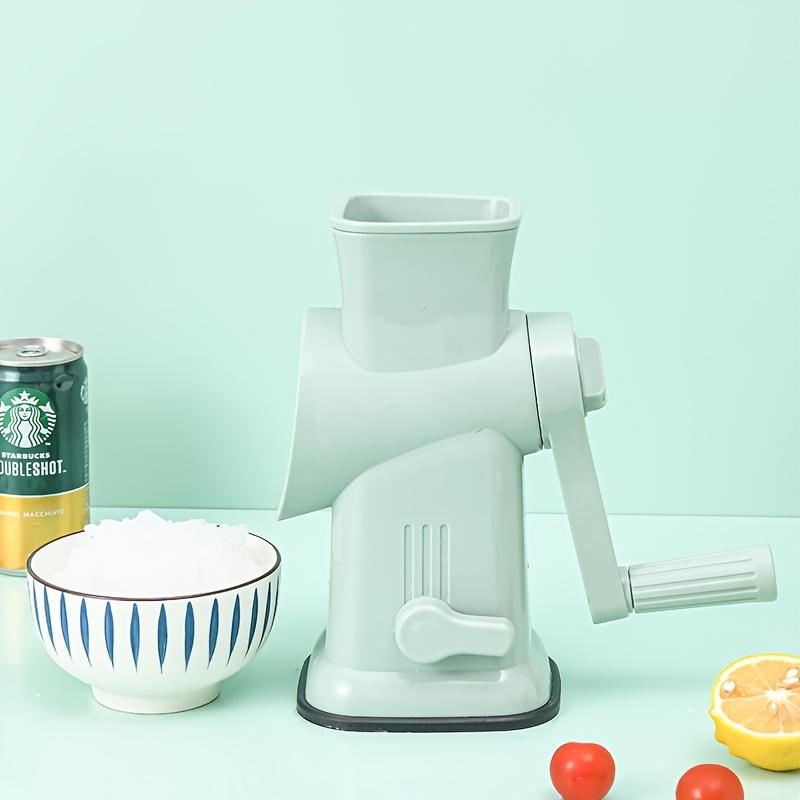 Manual Ice Maker Machine, Heavy-Duty Stainless & Plastic Hand-Crank Ice Crusher, Portable No-Electricity Ice Maker with Operation, Suitable for Home Outdoor Ice Businesses