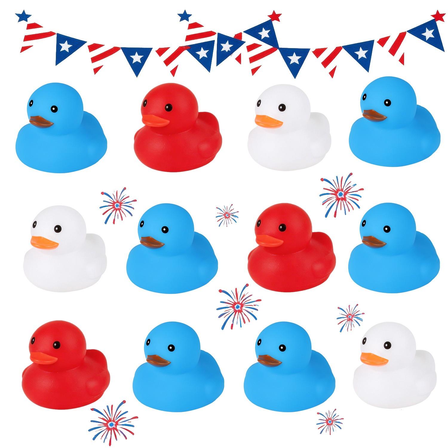 Party Duck Set, Party Decorations, Independence Day Theme, Easter Decoration, Portable Backpack, Cute Smile Design, Blue Ducks