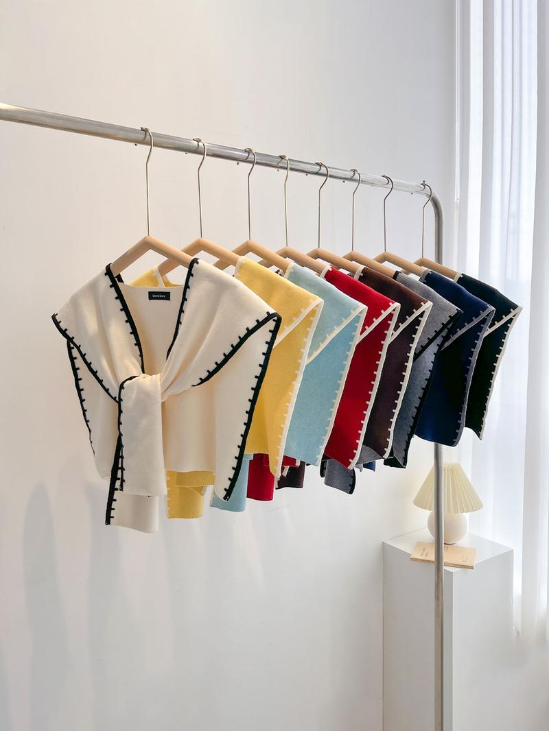 Women's Beige Chevron Pattern Scarf, Casual Soft Comfortable Knitted Shawl for Daily Wear, Fashion Accessories for Women & Girls