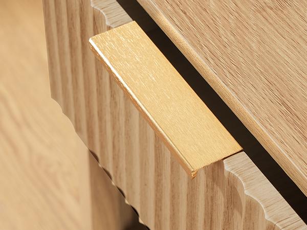 Mahancris End Table, Fluted Night Stand, Modern Table with 1 Drawer and 1 Open Compartment, Mid Century Style, for Living Room, Bedroom, Study, Office, Natural