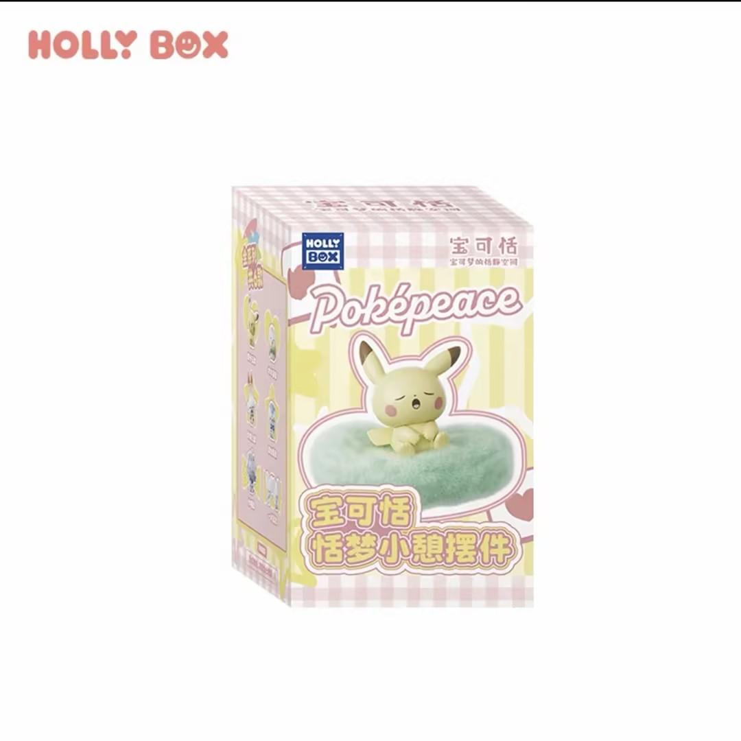 Authentic Holly Box Pokemon Pokepeace Blind Box Figures Mini Sleeping Ornaments Pikachu Scorbunny Tandemaus Piplup