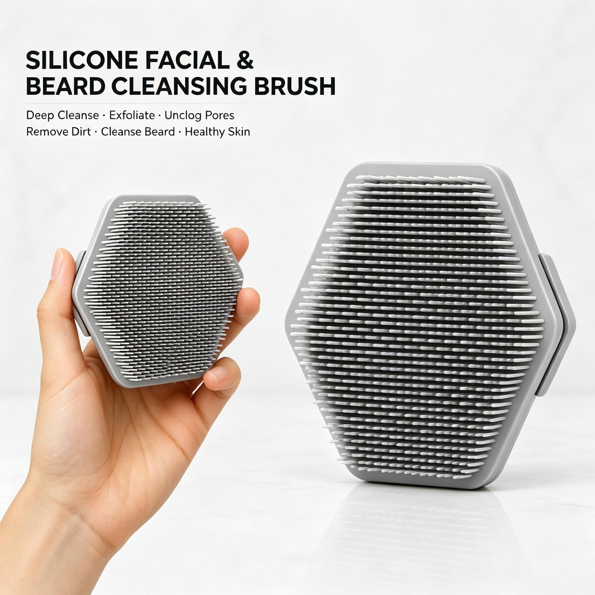 2pcs/4pcs Silicone Cleaning Brush, Face Cleansing Scrubber, Manual Facial Cleansing Brush, Exfoliating Gentle Beard Skin Care Tool, Face Exfoliator Scrubber