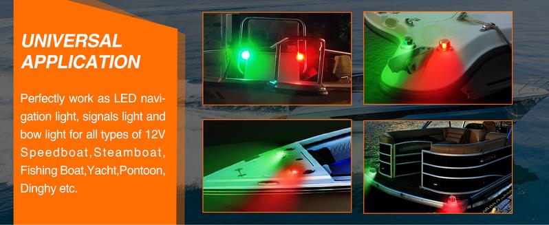 Nilight Marine Boat Navigation Light 2PCS 8LED Red Green LED Port Starboard Signals 12V Waterproof Bow Light for Skeeter Yacht Pontoon Speedboat Sailboats Fishing Boats Cover Outboard Vehicle  dealsforyoudays