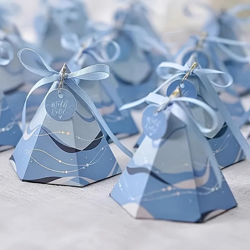 Gift for Her/Him 12pcs/24pcs Colored Line Cone Paper Box Engagement Gift Packaging Box with Thank You Card White/Blue/Pink/Green Optional Birthday Party Favors