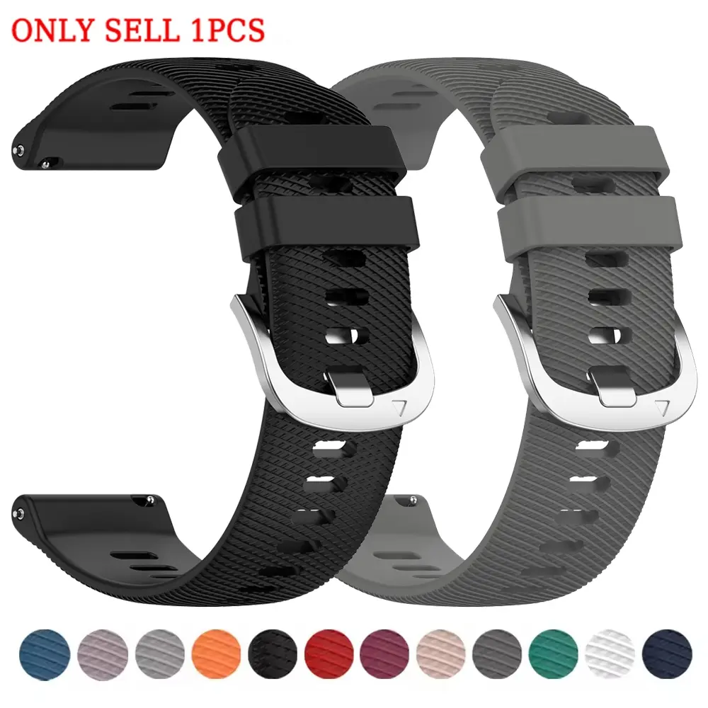 Sports silicone 20mm 22mm watch strap suitable for Garmin Vivoactive 4 5 6 Approach J1 band Forerunner 570 265 255 245 70 170 Music Venu 4 3 Sq 2 Plus replacement bracelet accessories