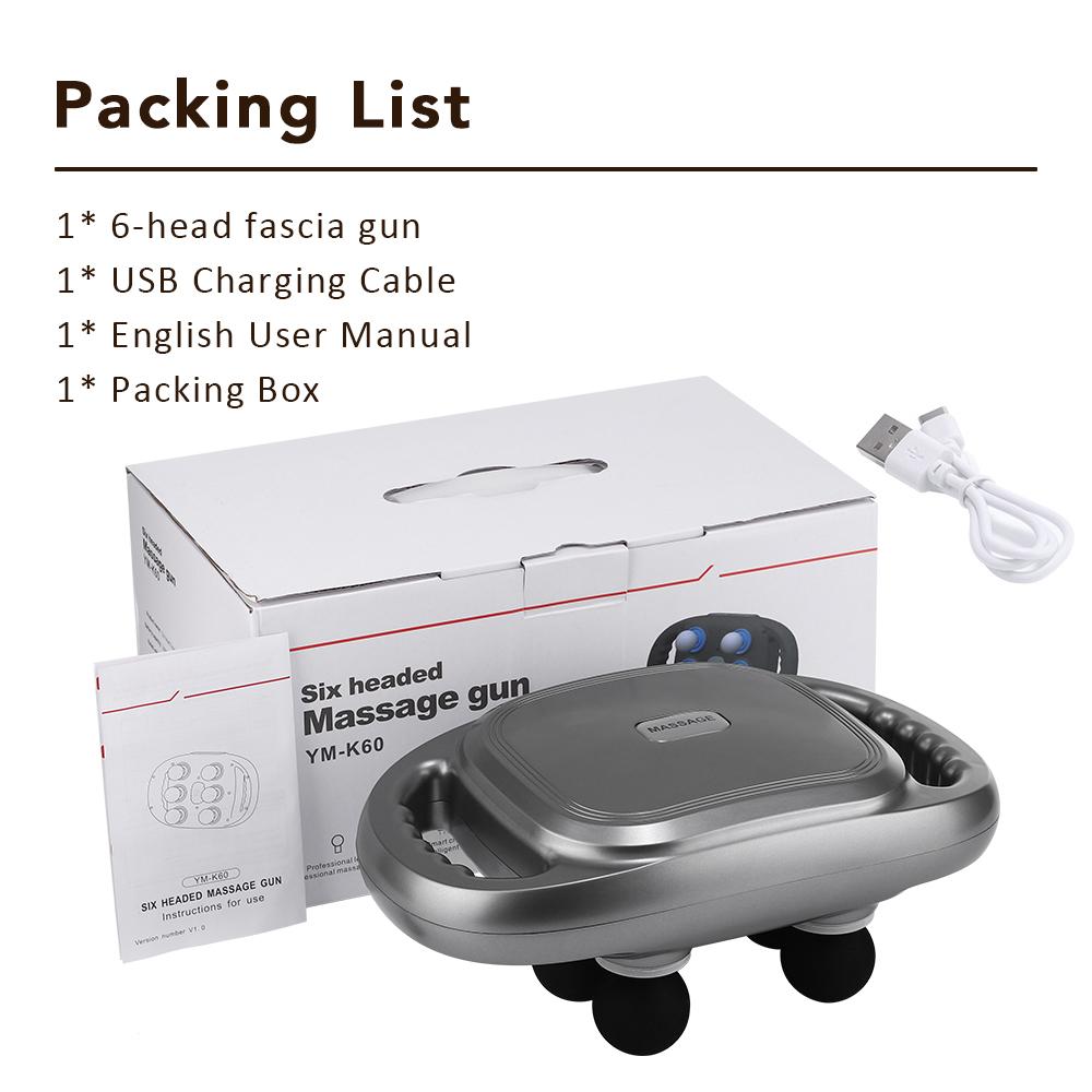 6-head Back Massager, 9-speed Adjustment Muscle Massager with Red Light Heating, Professional Muscle Massage Tool for Home & Travel