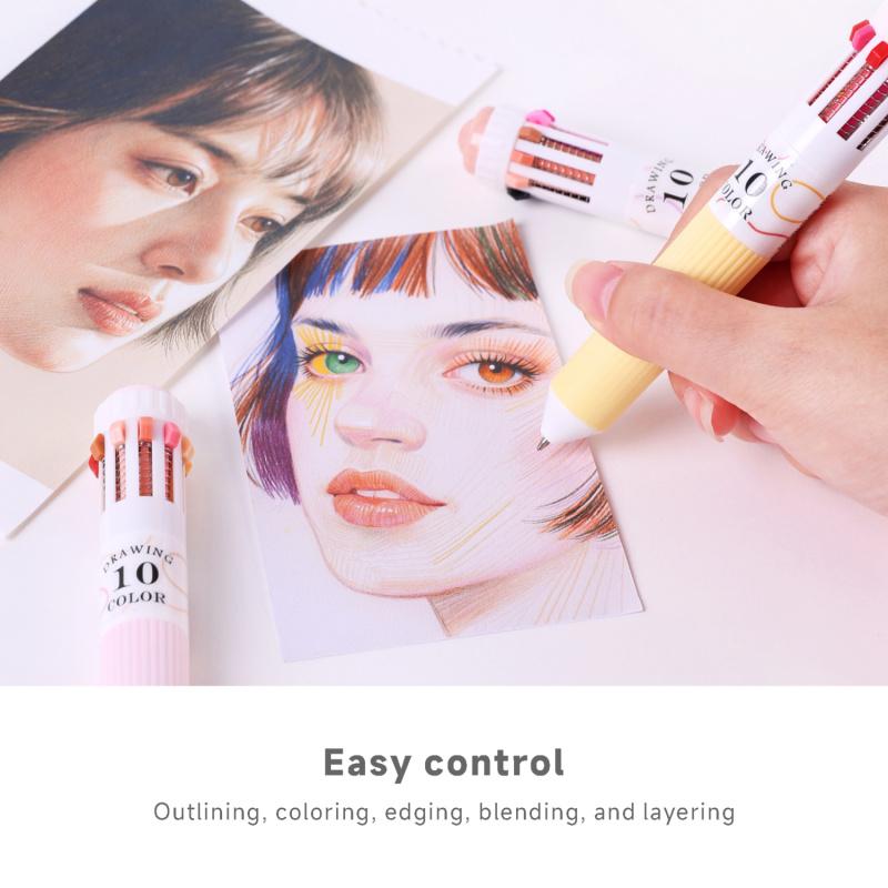 3/6 Pack Multicolor Pens, 28/60 Colors, 10-in-1 Colored Ballpoint Pen, Drawing Pens Set, 0.8mm Fine Point Smooth Writing, Retractable Ballpoint Pens for Office School Students Gifts, Colored Pens Set