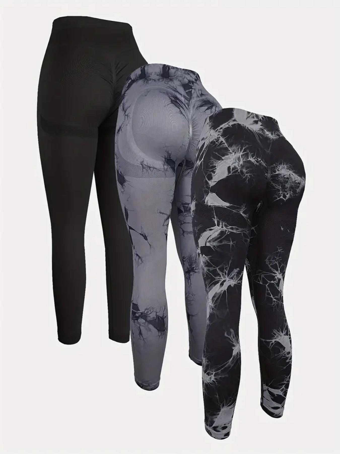 Women's Tie Dye Print High Waist Scrunch Sports Leggings, Seamless High Stretch Skinny Pants, Ladies Sportswear for Indoor Outdoor Wear