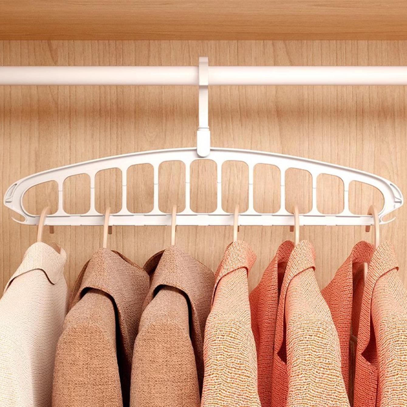 Rotatable Folding Clothes Hanger, 1 Count Modern Space-Saving Large-Capacity Rotating Clothes Hanger for Wardrobe & Dormitory, Bedroom Organizer Accessories, Household Items