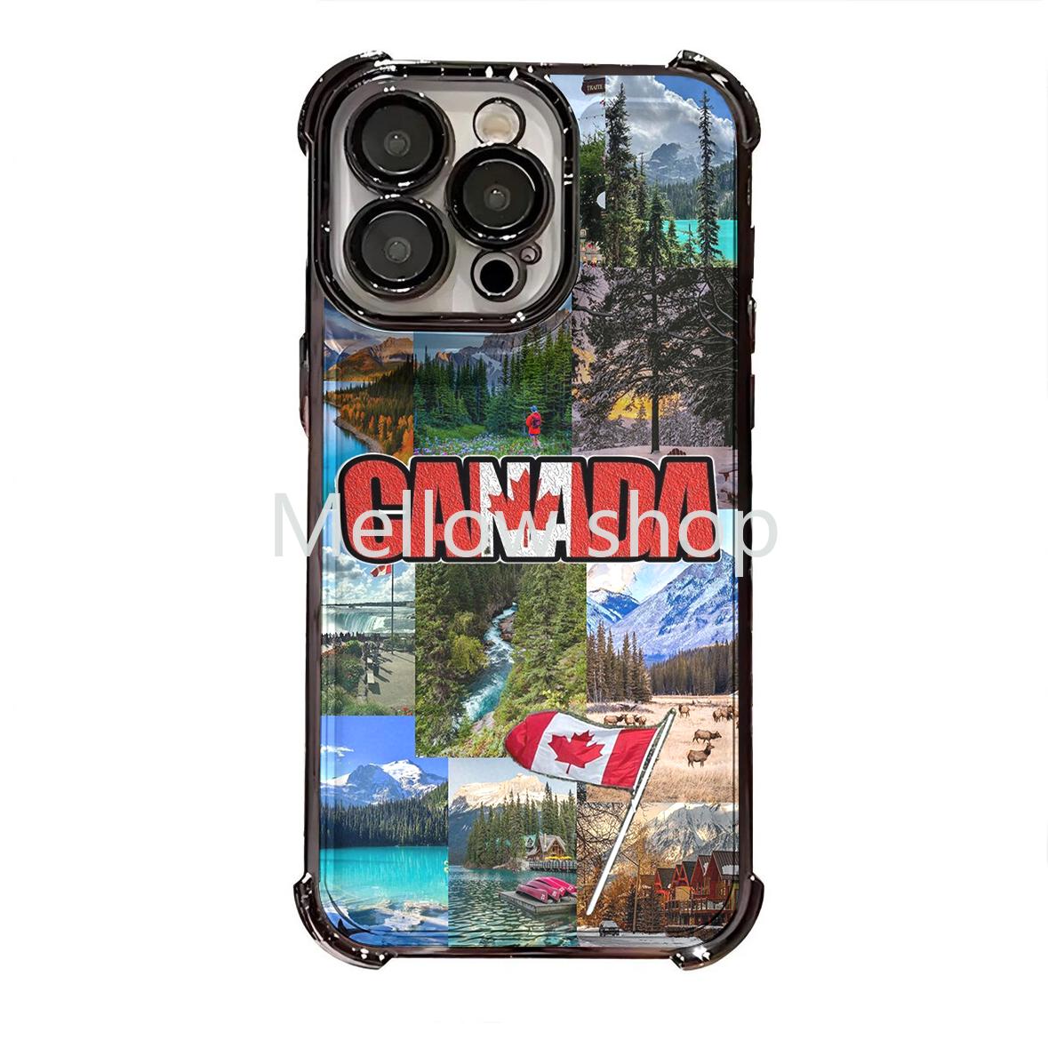 Canada National Flag Red Maple Leaf Patriotic Cultural Travel Collage Print Phone Case for iPhone 17/16/15/14/13/12/11 Pro Max/Pro/Plus & Samsung S23/S24/S25/S26 Ultra/Plus,Perfect for Canadian Expats Patriotic Travel Souvenir Birthday Holiday Gifts