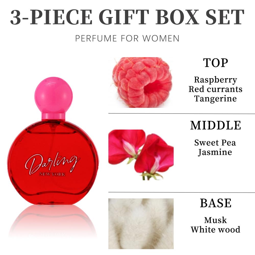 Bath and Body Gift Set for Women & Girls 1.7fl.oz Eau de Parfum Spray 2.8fl.oz Shower Gel 2.8fl.oz Body Lotion Women's Fragrance Sets POUCH Gift for Women Body Care Travel Set for Birthday Christmas New Year Gifts