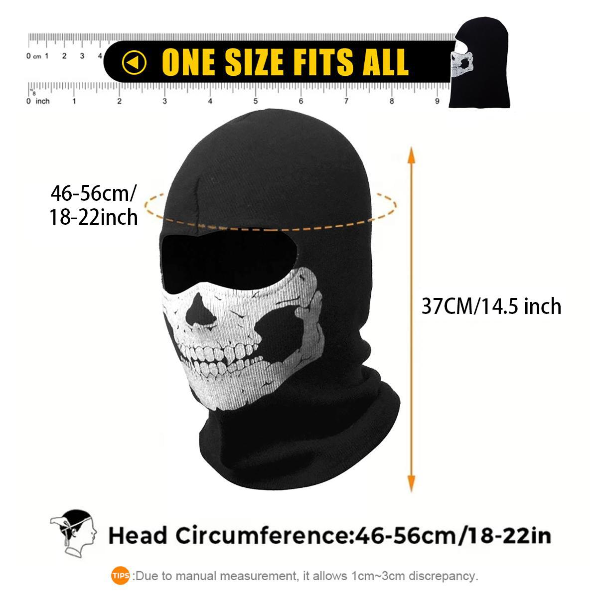 Breathable Skull Pattern Balaclava, Cosplay Balaclava  Lightweight Spring Face Mask for Men Women, Windproof Full Face Cover for Cycling Hiking Motorcycling & Outdoor Sports