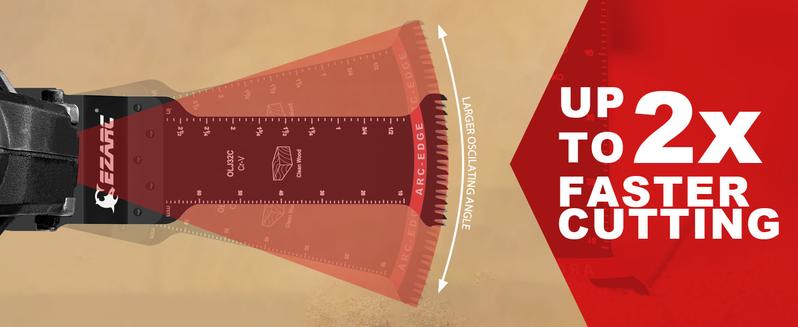 1-1/4" Extra Long Reach Curved Japanese Tooth Curved Arc Edge Oscillating Multi-Tool Blade 20 count for Clean Cuts in Wood and Plastic, FathersDayGift