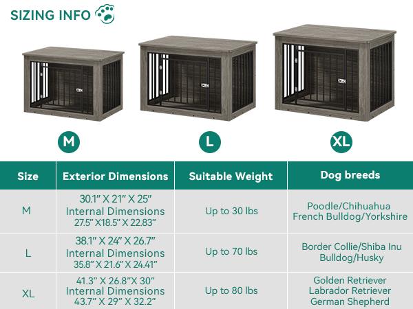 DWVO Dog Crate Furniture for Large Dogs, Side End Table, Modern Dogs Kennel Indoor up to 60 lb, 2-in-1 Iron-Wood Fusion Dog Cage with Waterproof Top, Safety Corners, Steel Lock