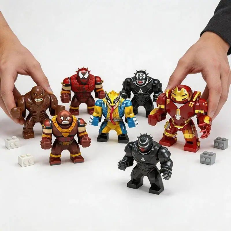 Superhero Action Figure Building Bricks Toy – Thanos Venom Deadpool Wolverine Cable Model Kit, Birthday Gift for Children