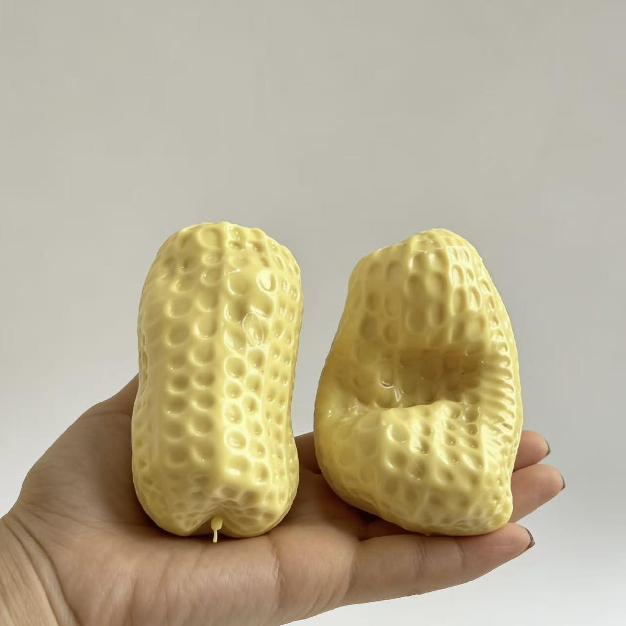 Peanut Squishy Toy (1pc), Food-Shaped Stress Relief Fidget, Large Non-Rebound, Soft Texture, Shapeable Fidget for Adults, Perfect Gift