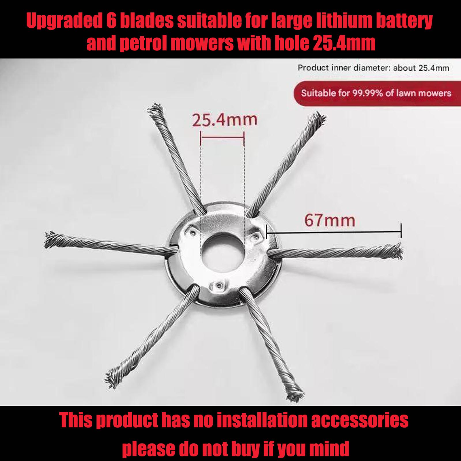 [Buy 1 Get 1]Weed Wacker Replacement Heads,Steel Wire Trimmer Head,Duty Weed Brush Cutter Attachment for Electric & Cordless String Trimmers,ldeal for Grass,Moss & Rust Removal.