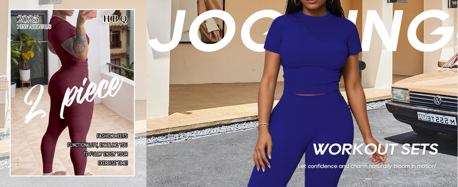 Women Two Piece Outfits Workout Sets Ribbed Casual Jogging Suits Short Sleeve Tracksuits Women Two Piece Outfits Workout Sets Ribbed Casual Jogging Suits Short Sleeve Tracksuits