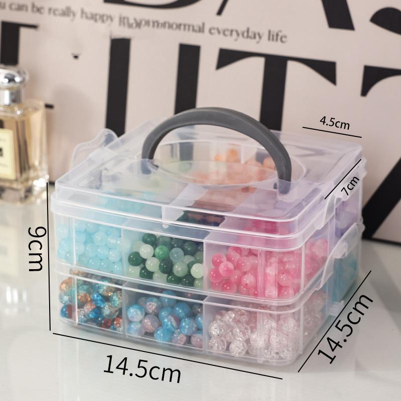 3 Tier Stackable Multi-Purpose Organizer with Compartments - Versatile and durable organizer for kitchen, bathroom, bedroom, jewelry and crafts - Multi-colored snap closure design, jewelry box, 4 people use it together, Jewelry Storage Box