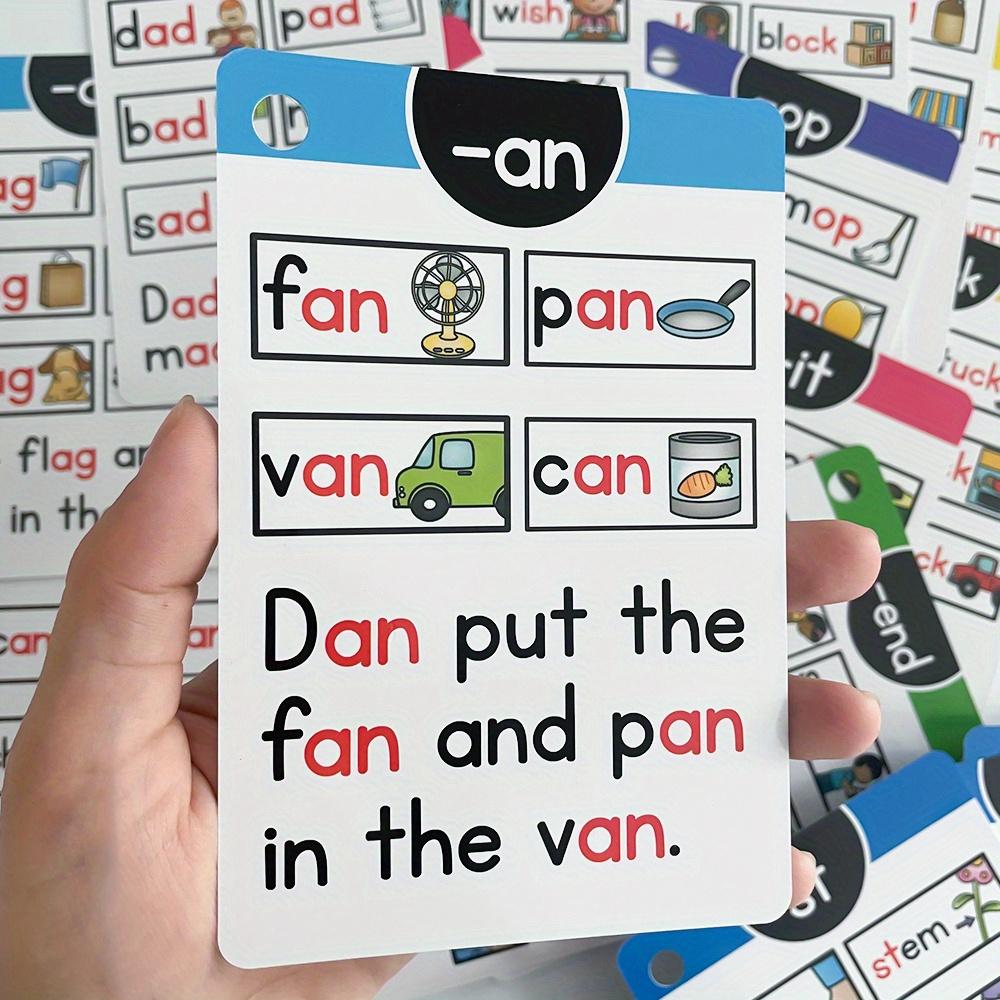 Phonetic Symbol Flashcards - CVC Vocabulary Learning Cards, featuring colorful illustrations, educational cognitive games suitable for teenagers, memory aids, phonetic symbols, English teaching materials, flashcards, and school supplies.