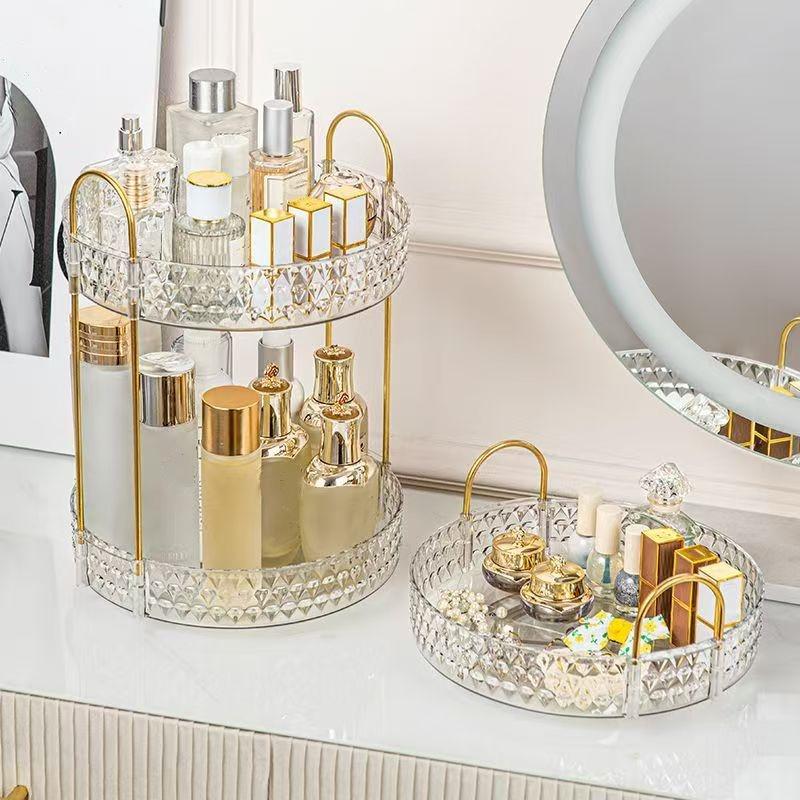 Multifunctional Rotating Storage Rack, Cosmetic Organizer Box, Makeup Box Organizer, Desktop Display Shelf, Bathroom Kitchen Storage Holder, 1 Piece