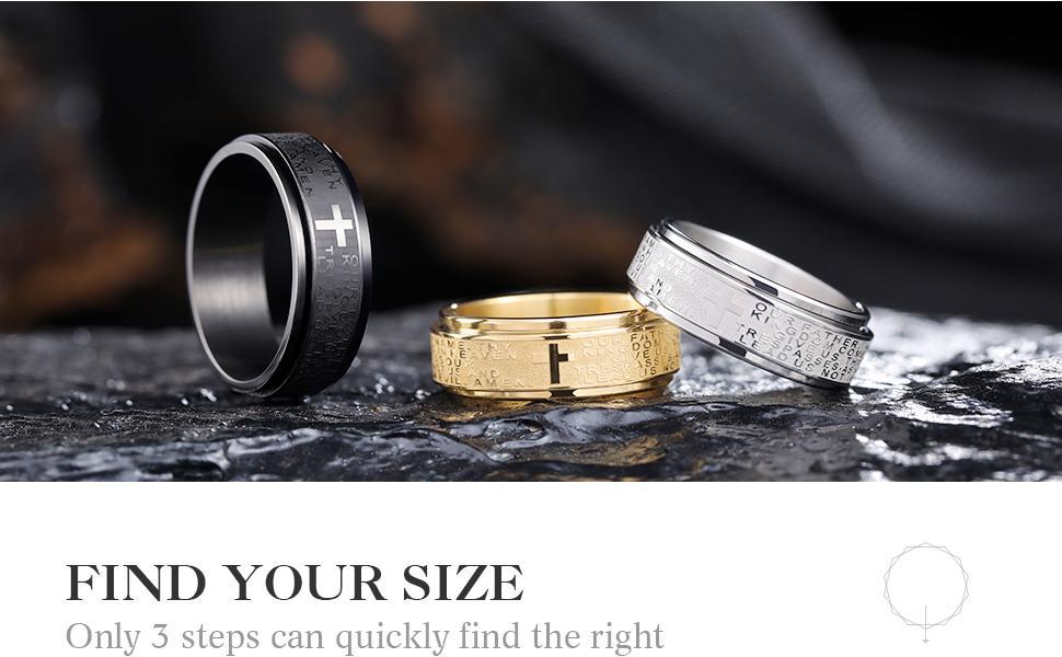 Stainless Steel Anxiety Rings For Men Women Christian Cross Religious Spinner Chain Rings Anti Stress Retro Amulet Jewelry Stainless Steel Anxiety Rings For Men Women Christian Cross Religious Spinner Chain Rings Anti Stress Retro Amulet Jewelry