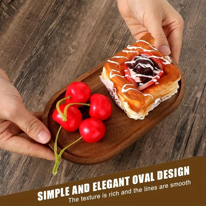 Set of 5 Teak Wood Trays (11.5 X 4 Inches), Cold Platter, Food Tray, Bread Basket, Oval Tray, Ideal for Parties, Afternoon Tea, Bar, Cafe, Restaurant