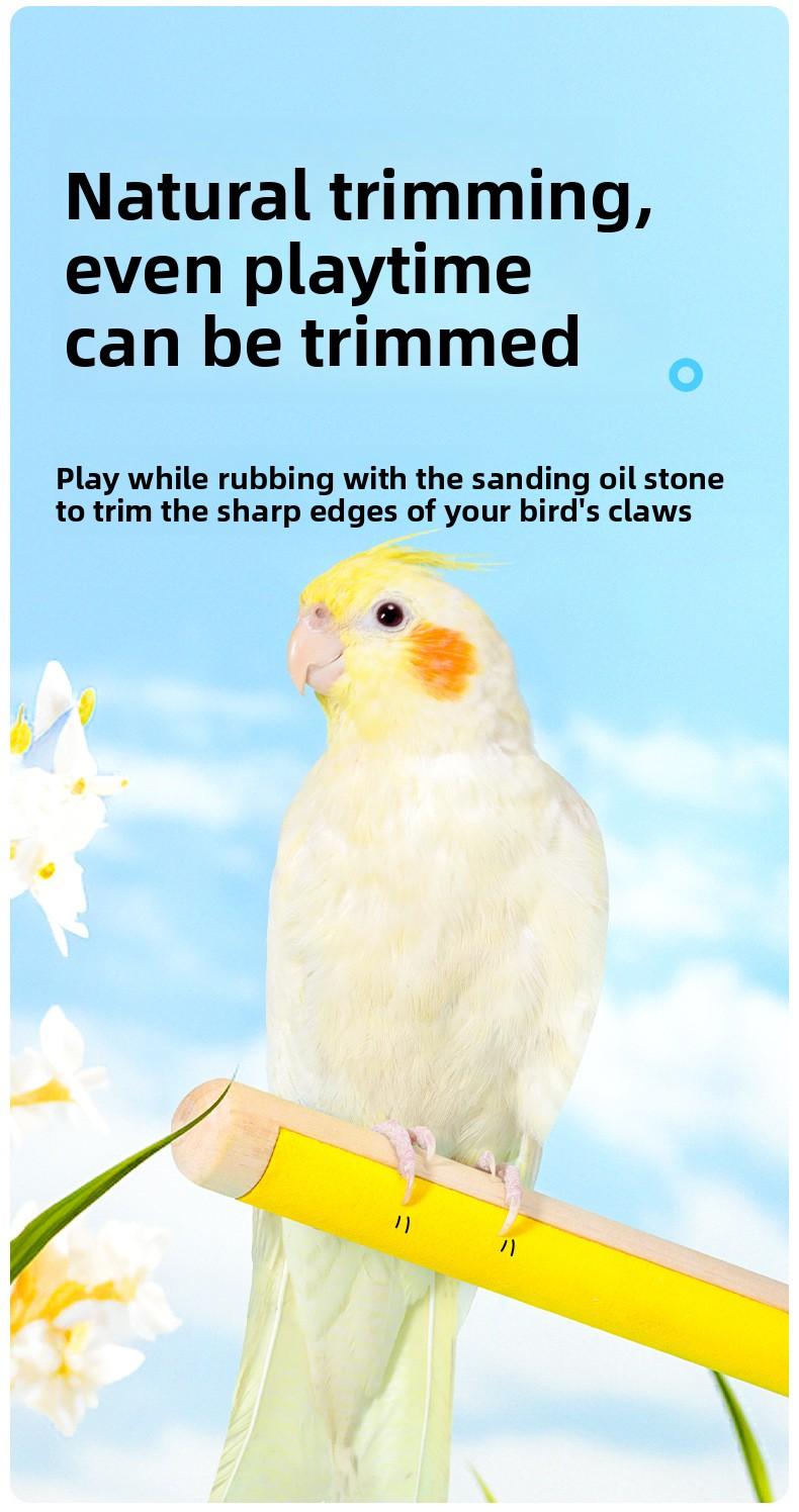 Parrot Double Sided Claw Grinding Stick Sanding Perch Stand Chewing Toy for Small Birds
