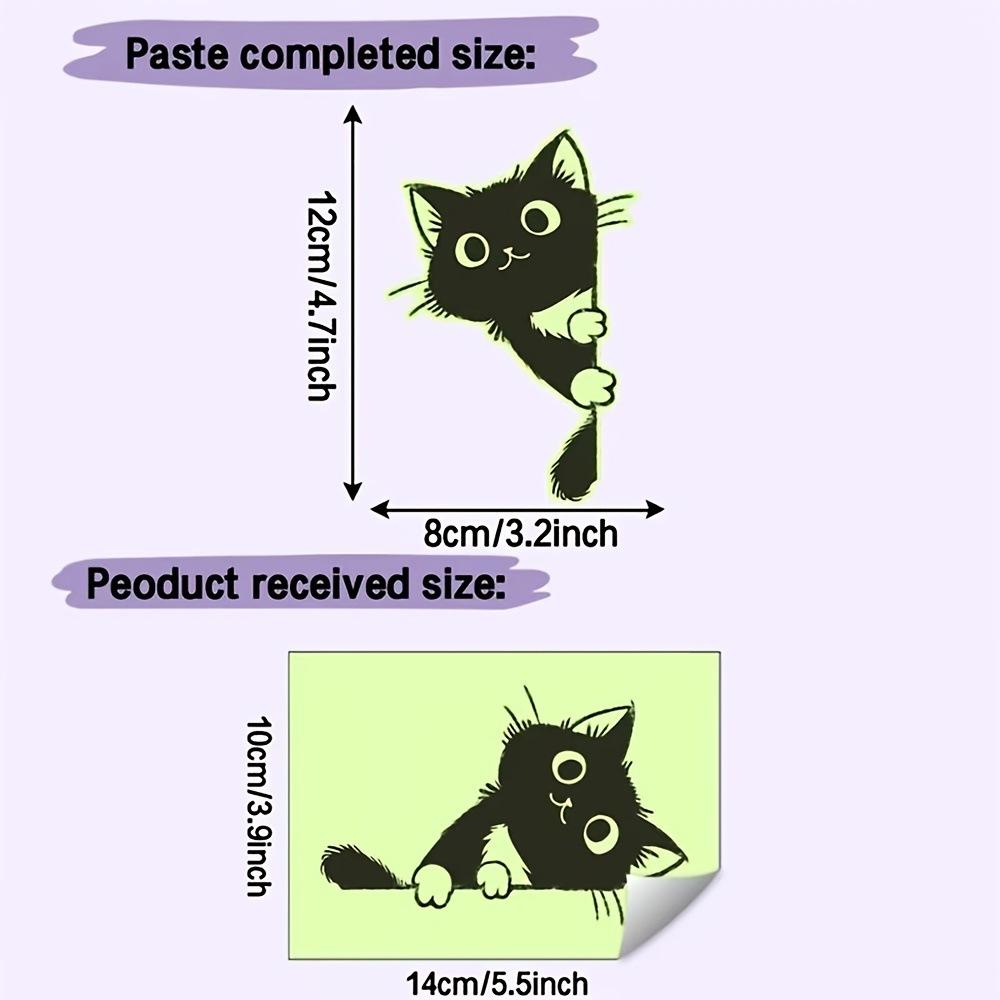 4/8PCS Green Glow In The Dark Peeking Black Cat Wall Stickers, Self-Adhesive Luminous Kitty Decals, Fun DIY Decor Mural For Entryway Bedroom Kitchen Living Room Shop Window Cute Animal Fluorescent Wall Ornaments sum,Silver,Snowman,Ging,b,charm,accessories