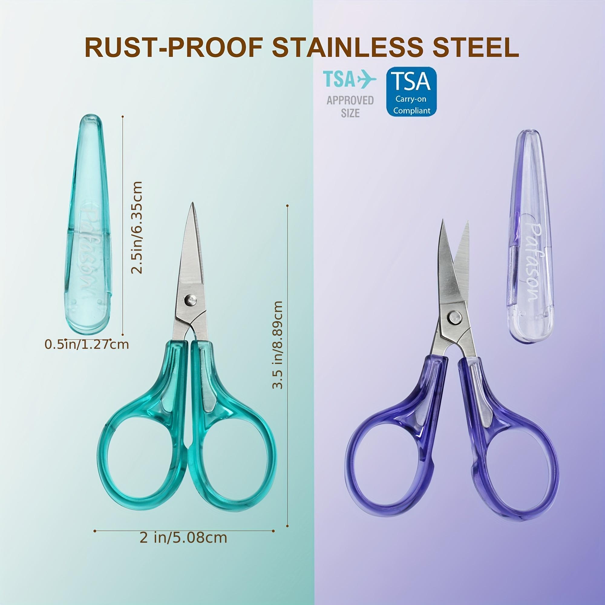 Precision Mini Scissors, Stainless Steel, Protective Cover, Sewing Tools - Ideal for Embroidery, Quilting, Sewing & Crafts