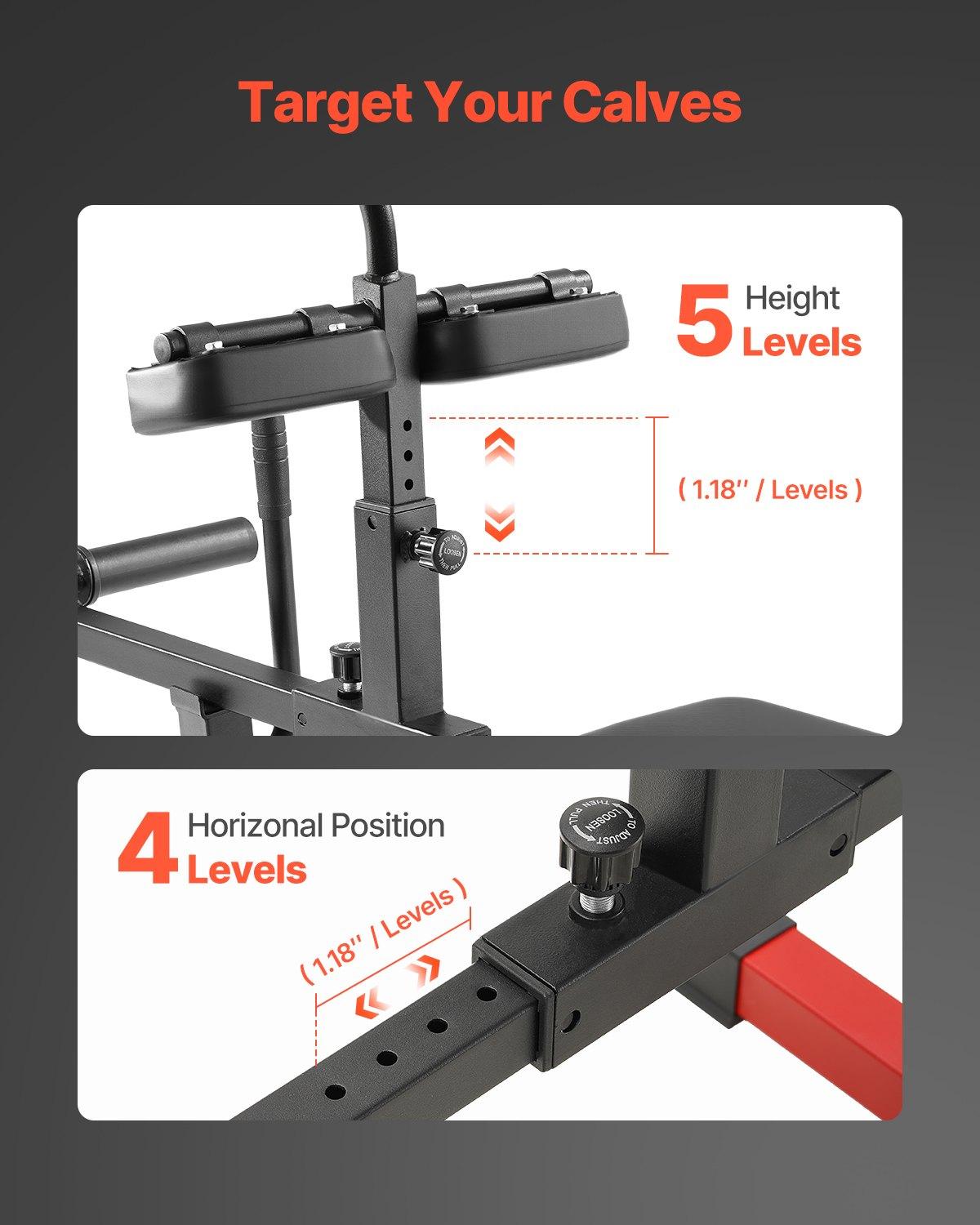 VEVOR Seated Calf Machine, 440 LBS Capacity Calf Raise Machine, Seated Calf Raise Leg Exercise Home Gym, Calf Workout Training Equipment, Lower Body Specialty Machine, Fit 1/2 inch Weight Plates