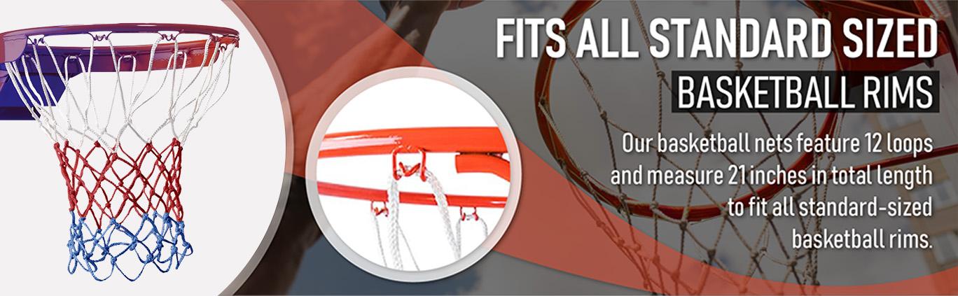 Basketball Net Replacement, 12-Layer Professional All-Weather Anti-Vibration, Fits Standard Indoor/outdoor Hoops, High-Quality Basketball Accessories