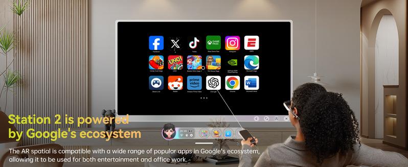 Rokid AR Max 2 Glasses, AI & AR Glasses, 300" 120Hz Ultra-HD Home Theater Screen, 50° FOV, 600 Nits Brightness, Adjustable up to -6.00D, Hi-Fi Sound & Private speakers,  Immersive Display for iPhone 16/15, Steam Deck, ROG, Mac, PC, Android & iOS