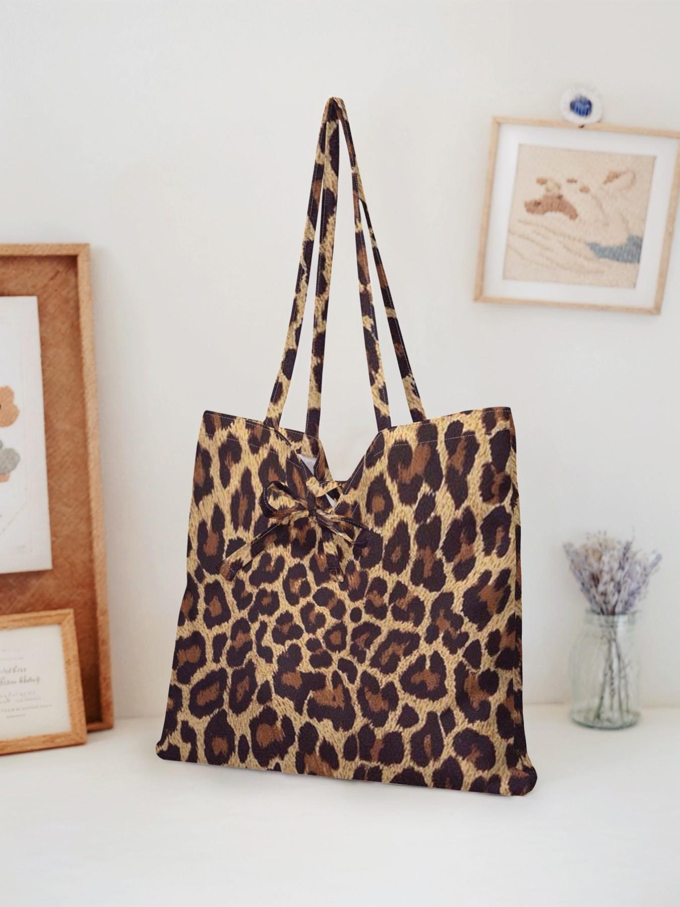 Tiger Pattern Printed Shoulder Bag, Stylish Reusable Handbag, Multifunctional Shopping Bag for All Seasons, Random Print Design, Stylish Tote Bag