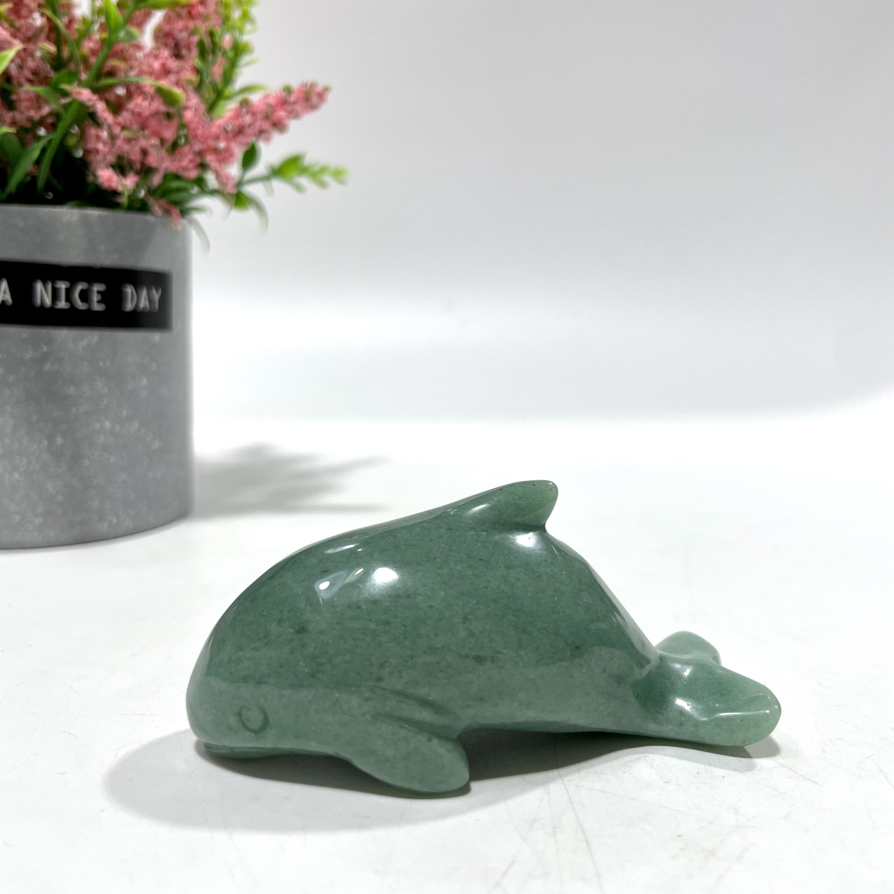 Green Aventurine Animal Crystal Carvings Flower Fairy Cat bird Tortoise Dolphin Bear Fish Seal Dinosaur Rhinoceros Frog Shark Carvings Healing Stones Natural Stone Chakra Balancing Reiki Home Office Decor From IG Crystal