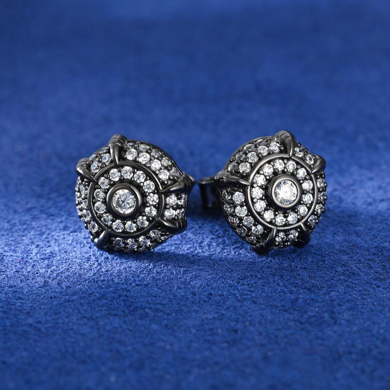 【#E254】UCCIYO 18K Gold-Plated Stud Earrings with Lab-Grown Moissanite Synthetic Moissanite Earrings For Women 925 Sterling Silver Stud Earring Men Hip Hop Jewelry Couple Gift