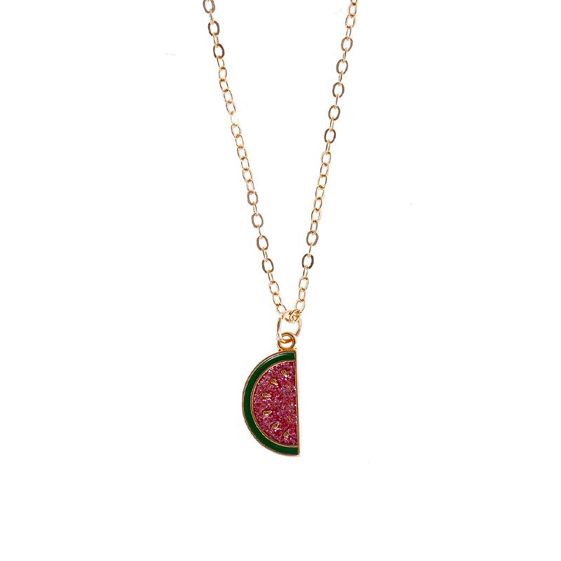 Summer Style Watermelon Pendant Necklace - Fashionably Simple, Versatile and Cute Necklace
