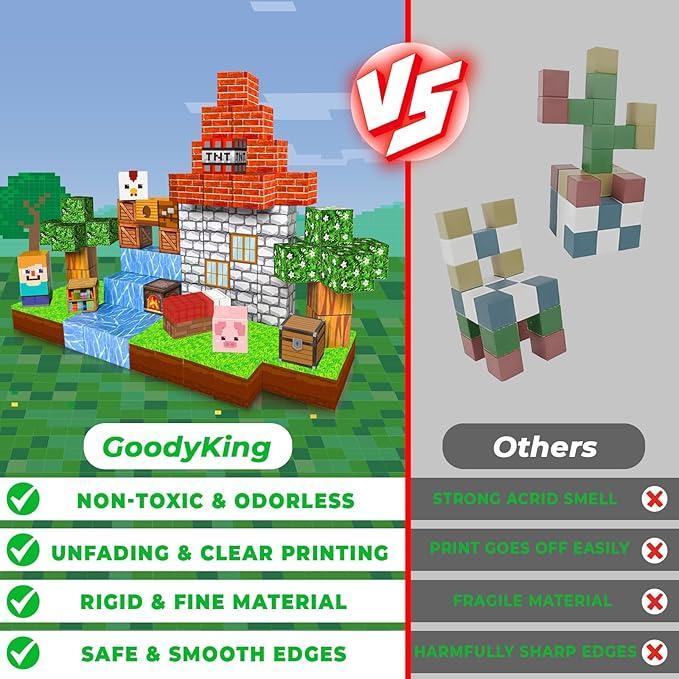 Magnetic Blocks 100PCS Magnetic Building Cubes with Multi-Functional Magnet Box Travel Set STEM Sensory Construction Toys for Boys & Girls Ages 3-5 5-7 8-12 Birthday Gifts