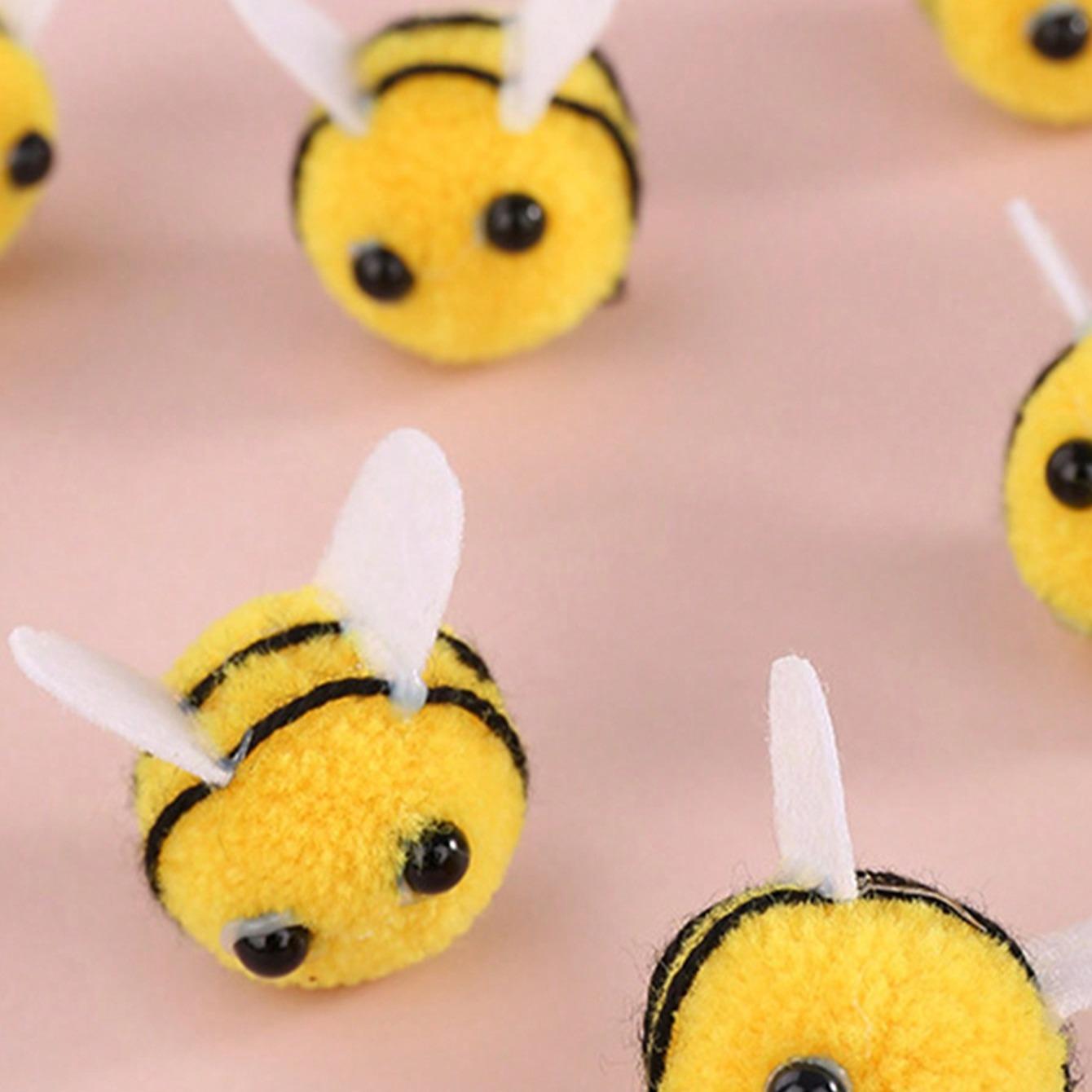 Handmade DIY Crafts Bee Ball Toys Set, Party Room Decorative Fabric Planters, Fun Insect Design, Choose Quantity (5/10/15)
