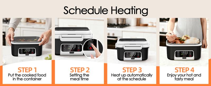 Smart Self-Heating Lunch Box 1.5L, Cordless Electric Heating Lunch Boxlong Battery Life, Suitable for Use in Trucks/Cars/Offices/Camping/Travel.