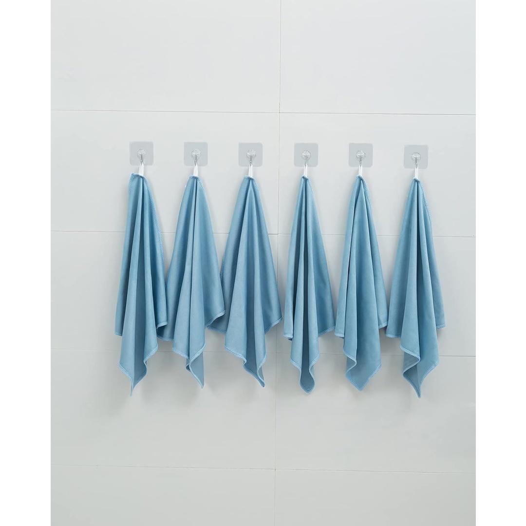 6/12/15pcs Microfiber Glass Cleaning Cloth, Lint Free Quick Dry, Ideal for Windows, Glasses, Windshields, Mirrors & Stainless Steel