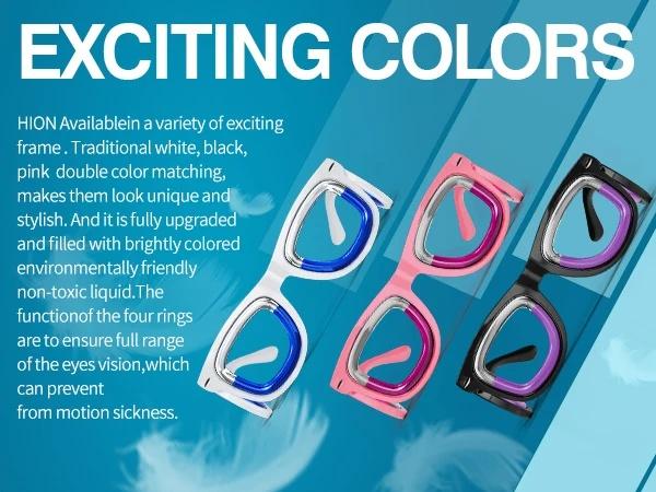 Reusable Liquid Technology Anti-Motion Sickness Glasses - Food-Safe Travel Motion Relief for Car, Boat Use with VR Games Compatibility