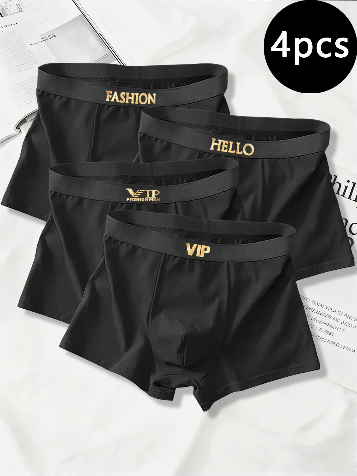 4-pack gold-label waistband men's boxer briefs, comfortable and breathable without riding up, suitable for daily wear, sports and prolonged sitting