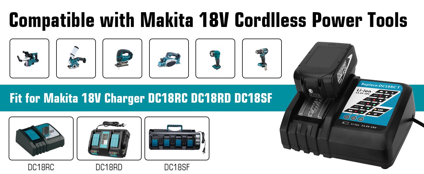 High quality 2 Batteries(8.0AH) + 1 Charger(DC18RD) For Makita 18Volt LXT Lithium-Ion Battery BL1830 BL1860 1840 with LED indicator 100% NEW